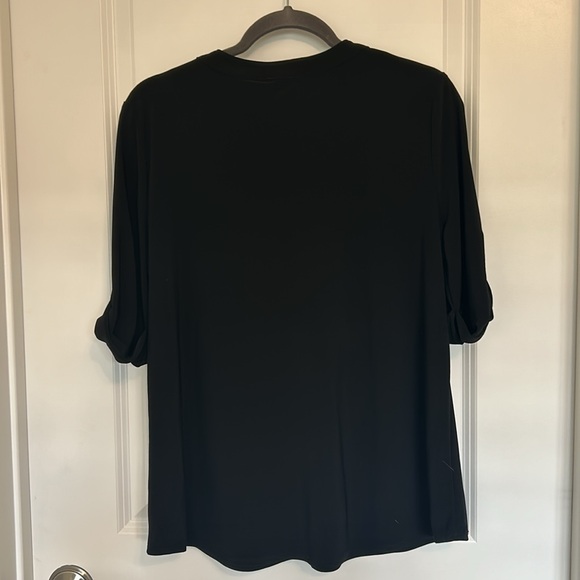 Anne Klein black 3/4 sleeve blouse, size L - Picture 5 of 6